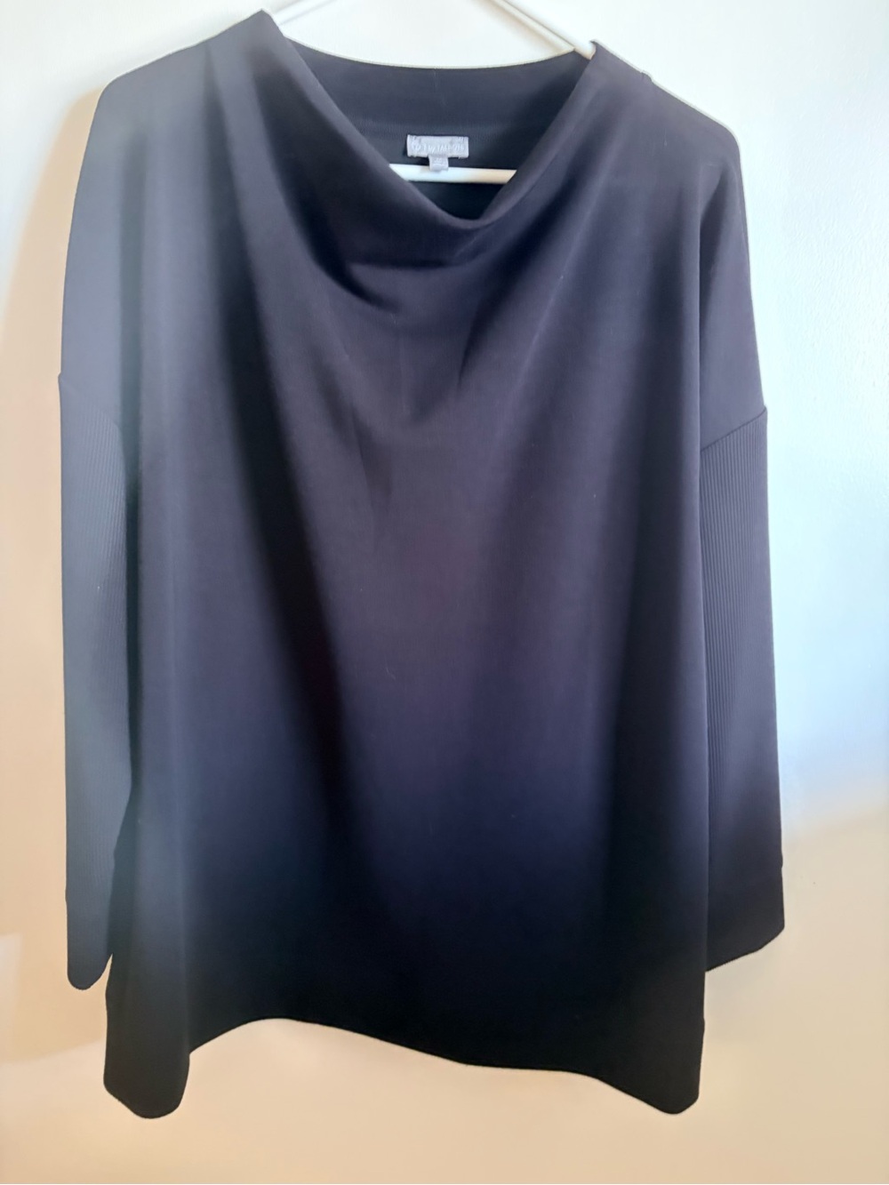 Talbots Black Cowl-Neck Long Sleeve Top